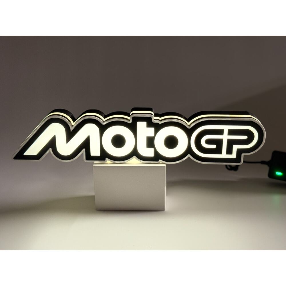 MotoGP LED 3D Lightbox Sign 11" Garage Man Cave Motorcycle Racing USB USA Made - Picture 3 of 9